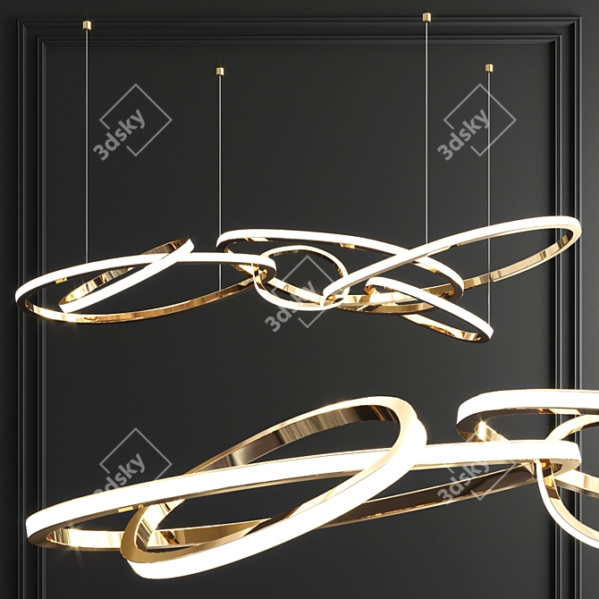 Elegant Orion Pendant Chandelier 3D model image 4