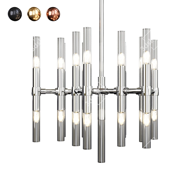 Elegant Turin Chandelier: A Timeless Lighting Masterpiece 3D model image 1