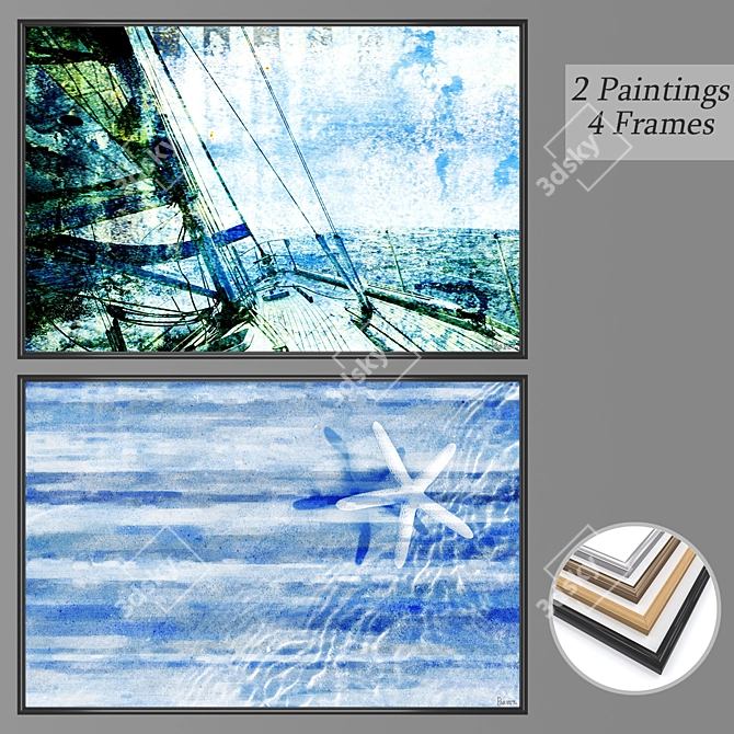 Elegant Wall Art Set 3D model image 1