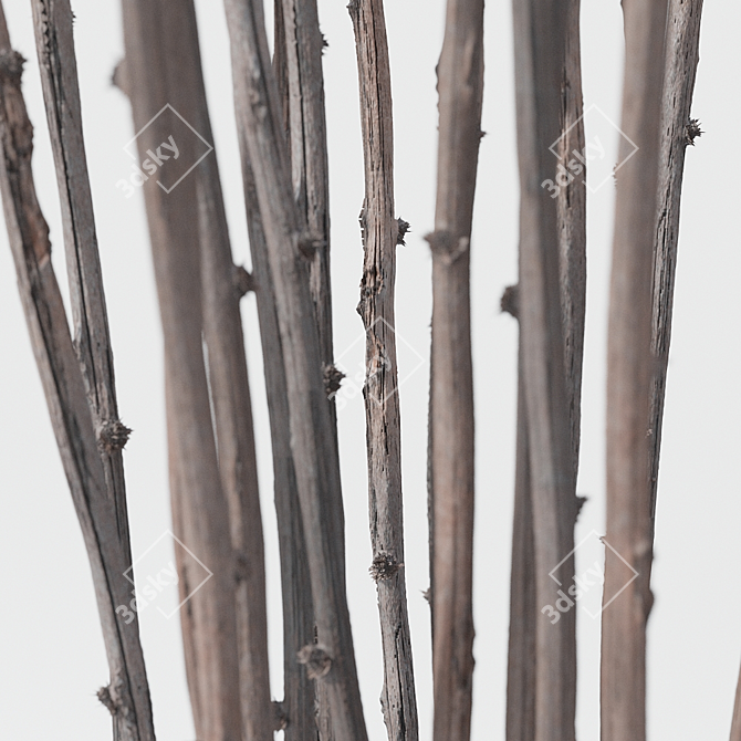 Rustic Branches Stone Vases 3D model image 4