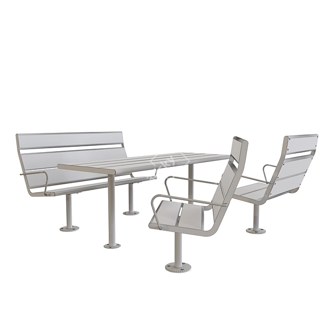 Vestre Urban Outdoor Furniture Set 3D model image 2