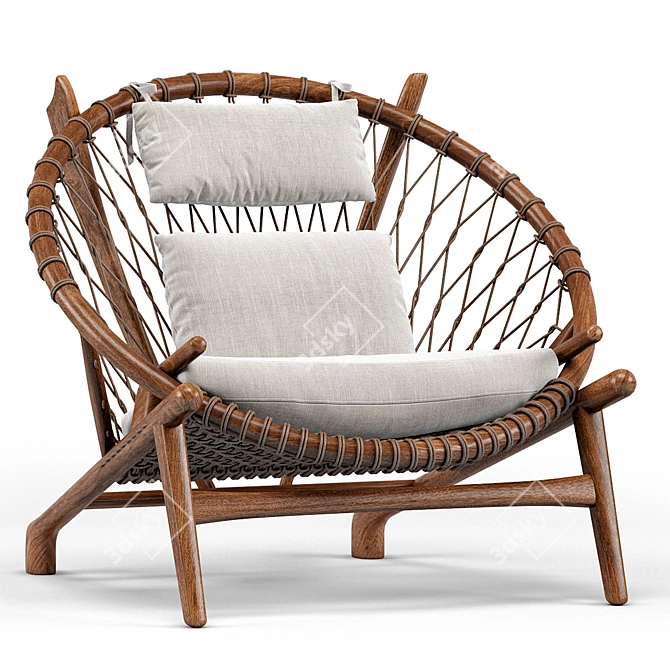 Dovetail Bison Chair: Sophisticated and Comfortable 3D model image 1