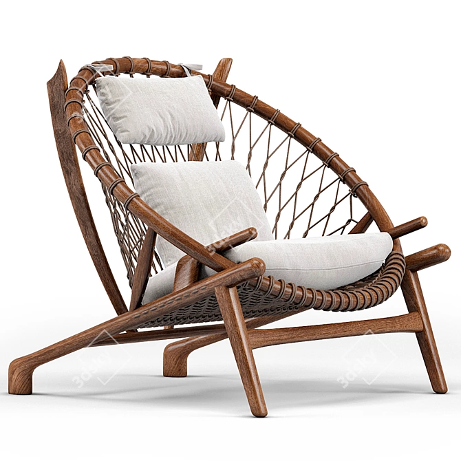 Dovetail Bison Chair: Sophisticated and Comfortable 3D model image 3