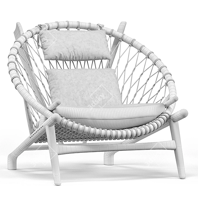 Dovetail Bison Chair: Sophisticated and Comfortable 3D model image 5