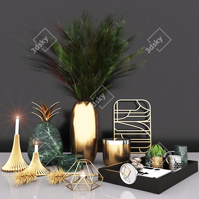 Elegant Decor Set: Vray & Corona (3dsmax2016 + FBX + OBJ) 3D model image 1