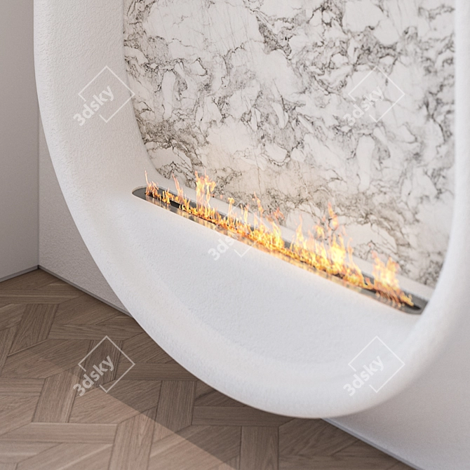CozyFire: Soft Fireplace 3D model image 2