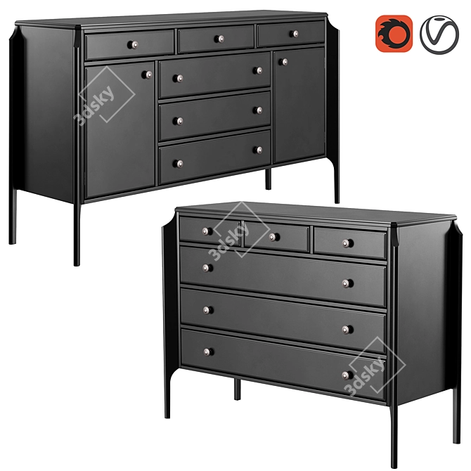 Dantone Home Visage Chest: Stylish Storage Solution 3D model image 5