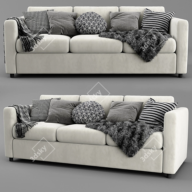 Ikea Finnala Three-Seater Sofa 3D model image 2