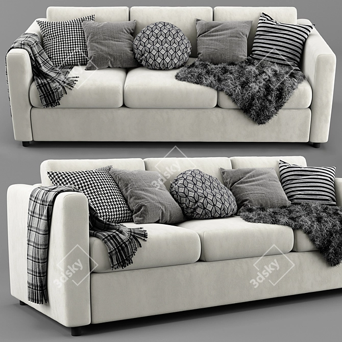 Ikea Finnala Three-Seater Sofa 3D model image 3