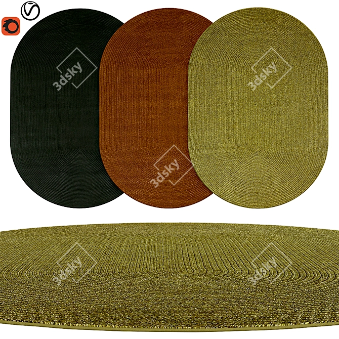 Premium Oval Rugs | 17 Varieties 3D model image 1