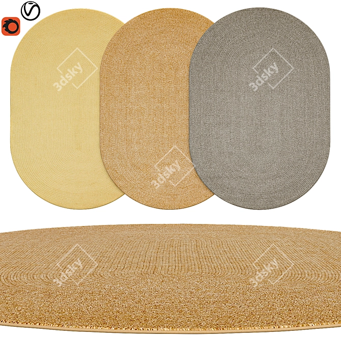 Premium Oval Rugs for Stylish Décor 3D model image 1