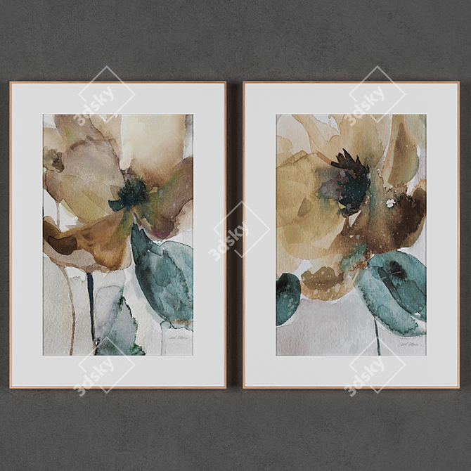 Title: Modern Frames: 800x565mm, 2-Piece Collection 3D model image 1