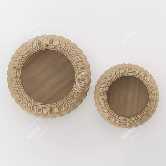 Handmade Wicker Pot: Stylish Home Decor 3D model image 2