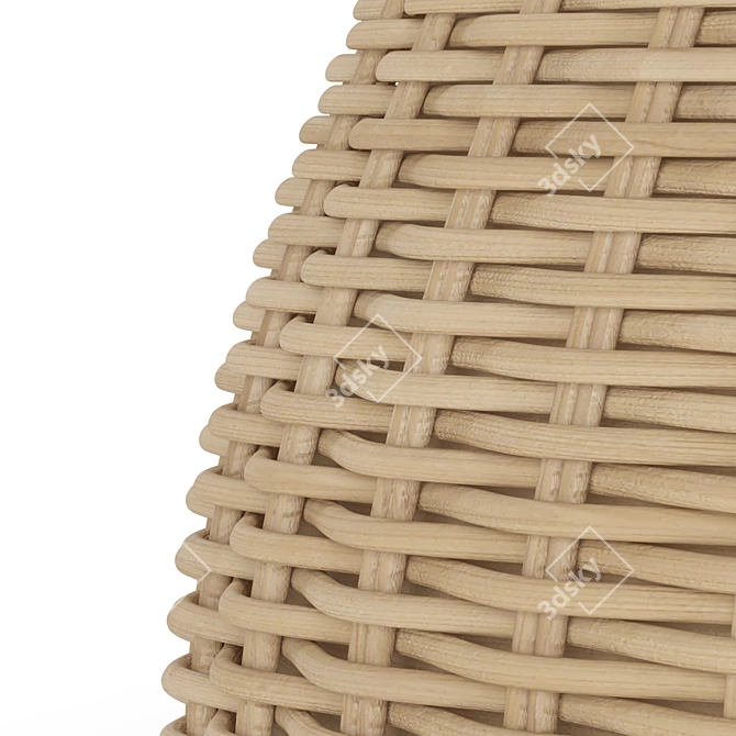 Handmade Wicker Pot: Stylish Home Decor 3D model image 3