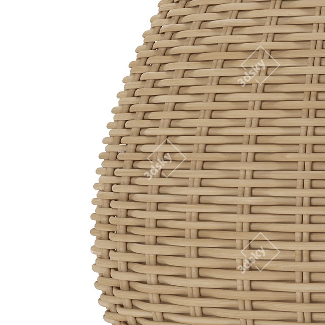 Handmade Wicker Pot: Stylish Home Decor 3D model image 7