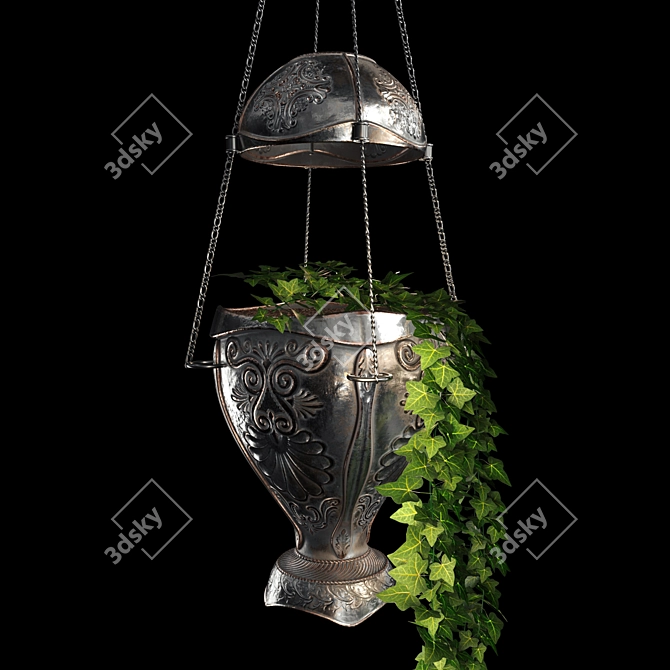 Ornamental Iron Ivy Planter 3D model image 3
