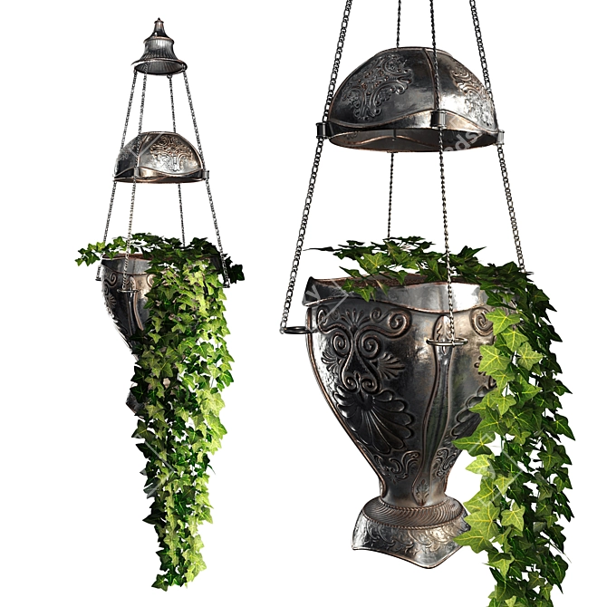 Ornamental Iron Ivy Planter 3D model image 5
