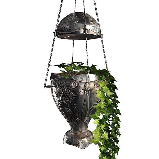 Ornamental Iron Ivy Planter 3D model image 7