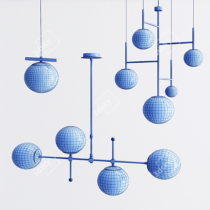 Molecule Loft Chandelier: Modern Elegance 3D model image 3