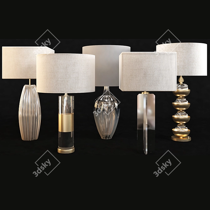 Elegant Crystal Orb Table Lamp 3D model image 1