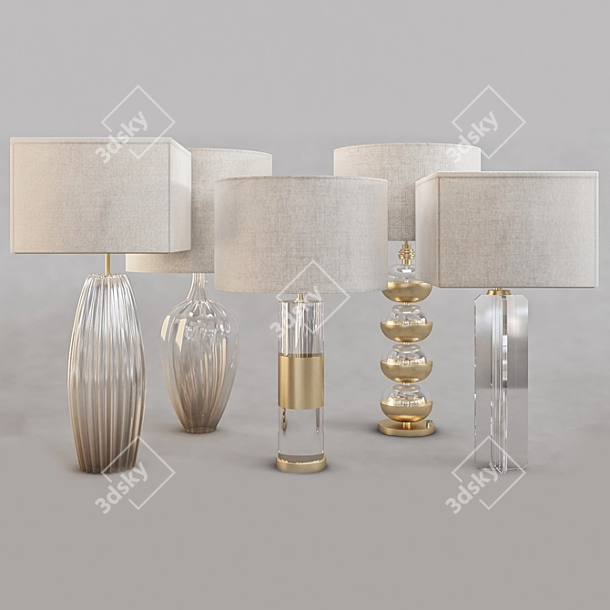 Elegant Crystal Orb Table Lamp 3D model image 5