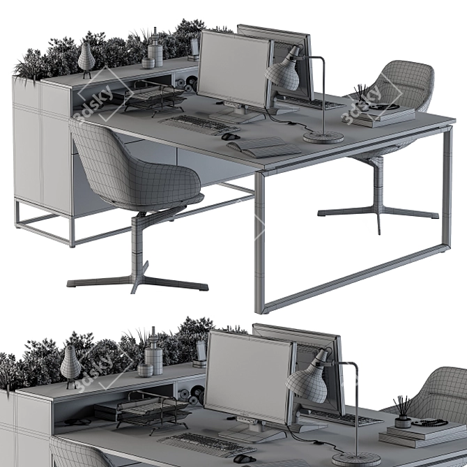 Sleek Office Furniture Set 3D model image 5