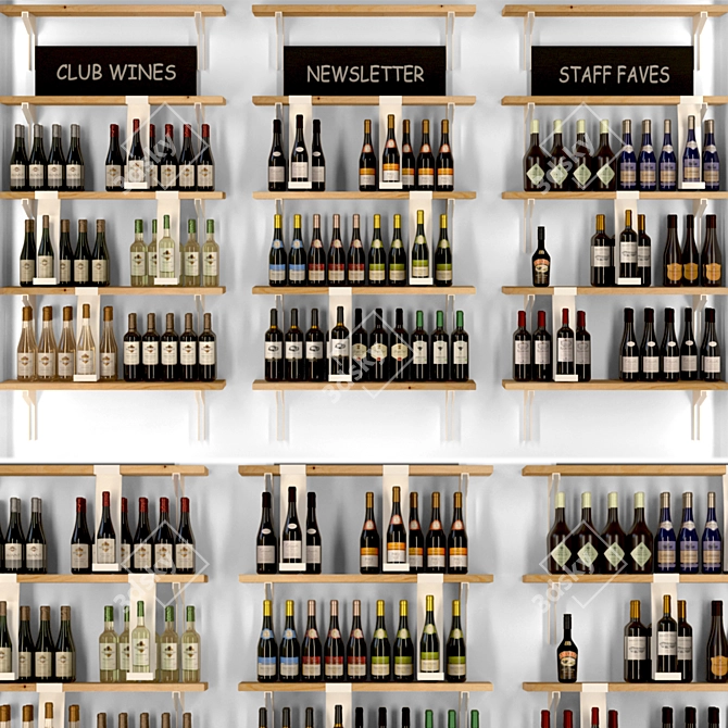 Title: Exquisite Wine Collection from Set-539 3D model image 1