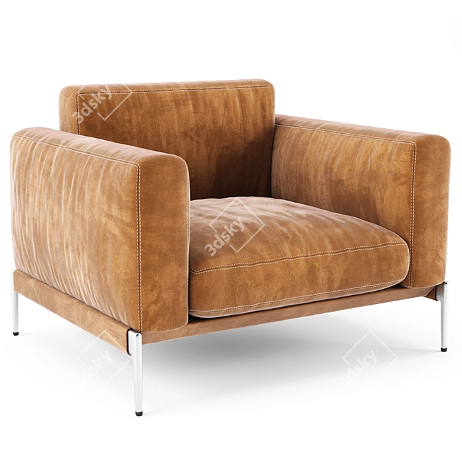 Flexform Romeo Armchair: Modern Design & Ultimate Comfort 3D model image 3