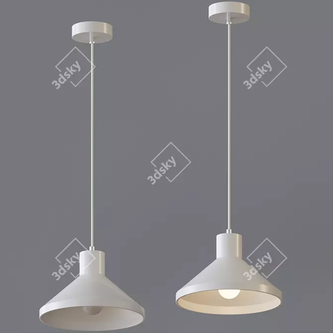 Gipsy Pendant: White Round Shade 3D model image 1