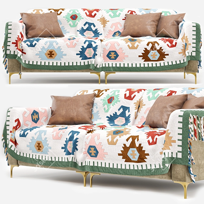 Elegant Capri Sofa: Stylish Decorative Cover 3D model image 3