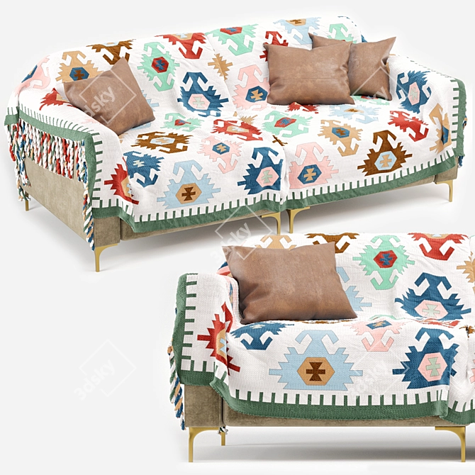 Elegant Capri Sofa: Stylish Decorative Cover 3D model image 4