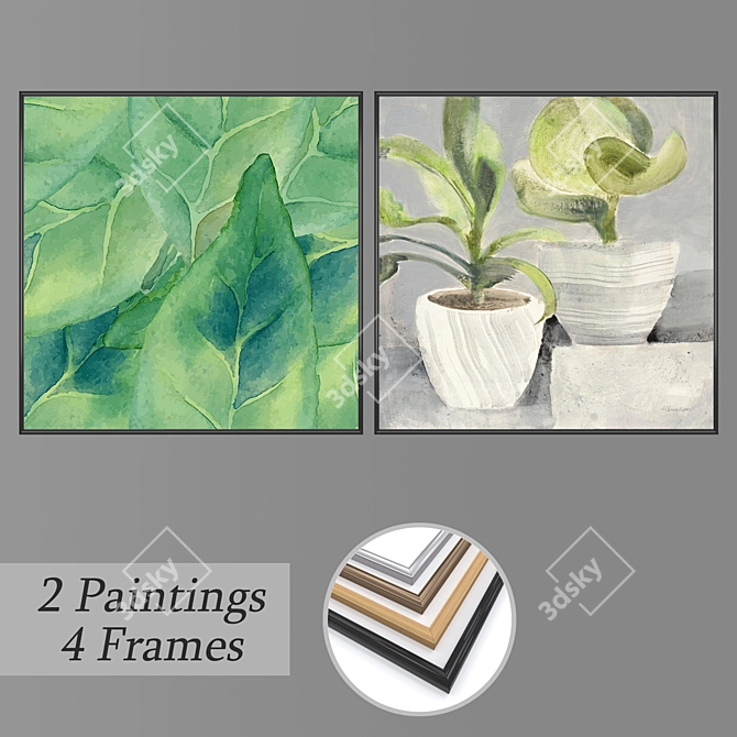 Contemporary Wall Art Set 3D model image 1