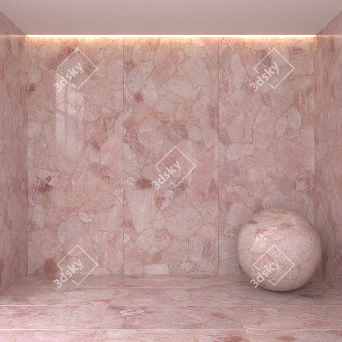 Rose Quartz Marble Tiles 3D model image 1