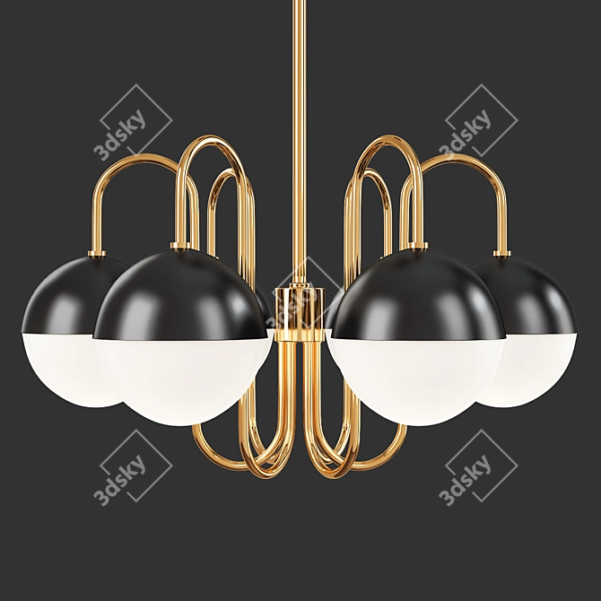 Elegant Renee Crystal Chandelier 3D model image 1