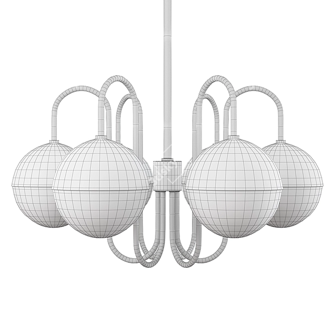 Elegant Renee Crystal Chandelier 3D model image 2