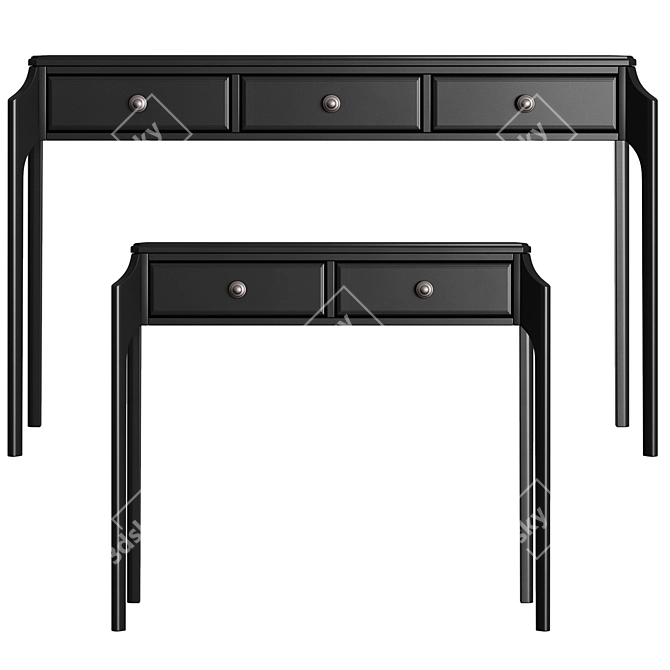 Elegant Le Visage Console with Drawers 3D model image 2