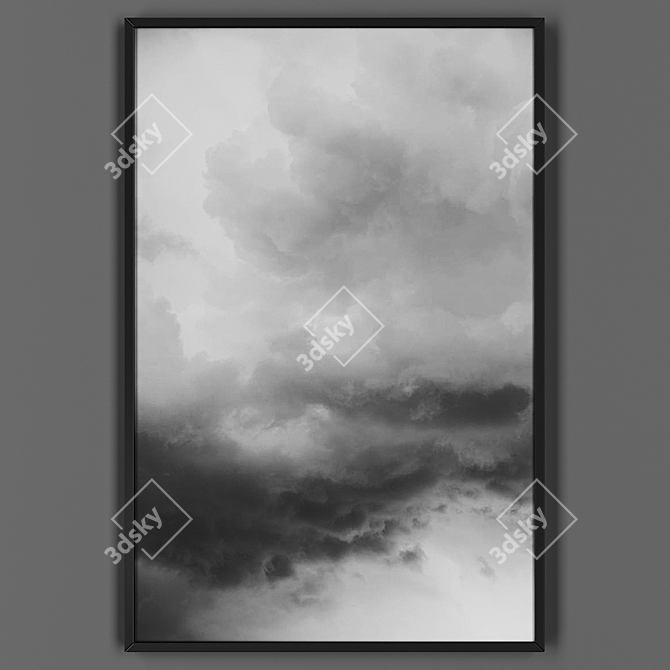 Elegance in Black: Picture Frame 3D model image 1