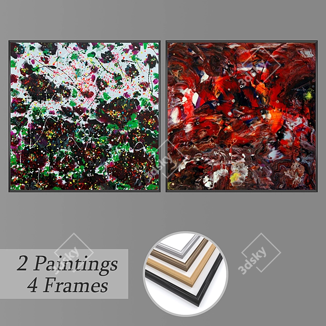 Elegant Wall Art Set 3D model image 1