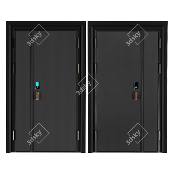 Exterior Doors: Secure and Stylish 3D model image 1