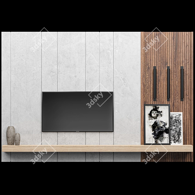 Elegant TV Wall Mount 3D model image 1