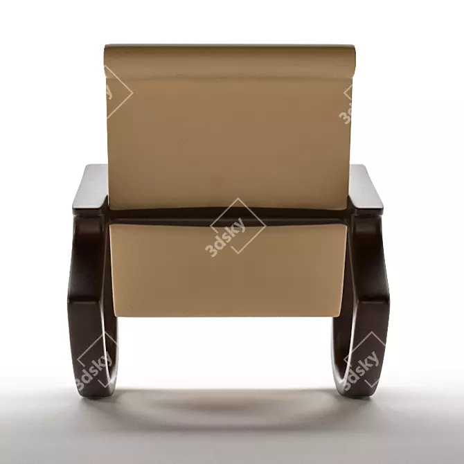 Luxury Leather Swivel Armchair 3D model image 4