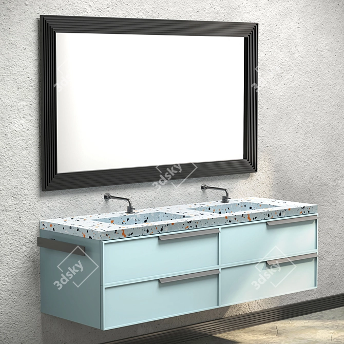 Elegant Marble Bathroom Cabinet 3D model image 2