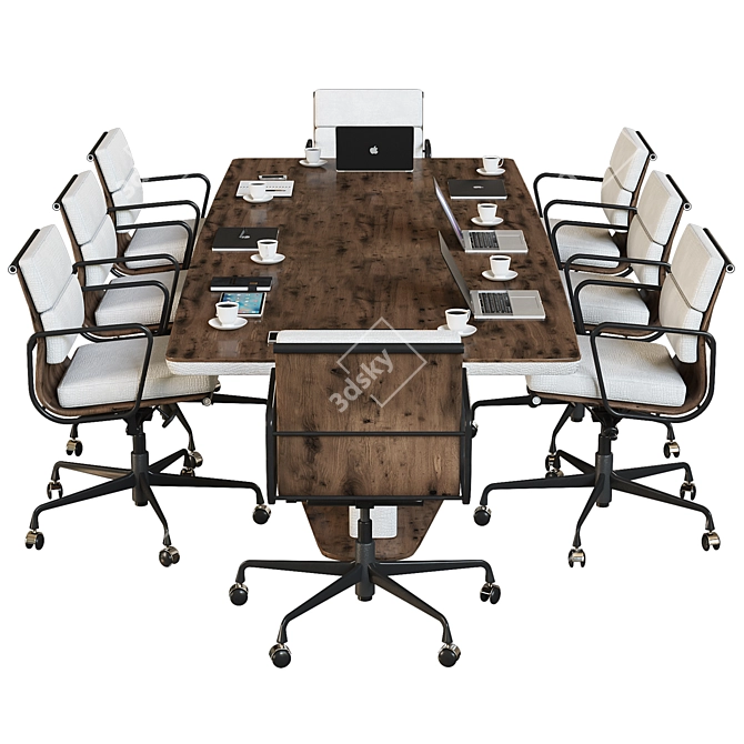 Sleek Modern Conference Table 3D model image 2