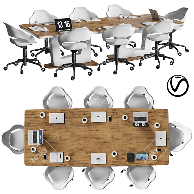 Sleek Conference Table 2015 3D model image 1