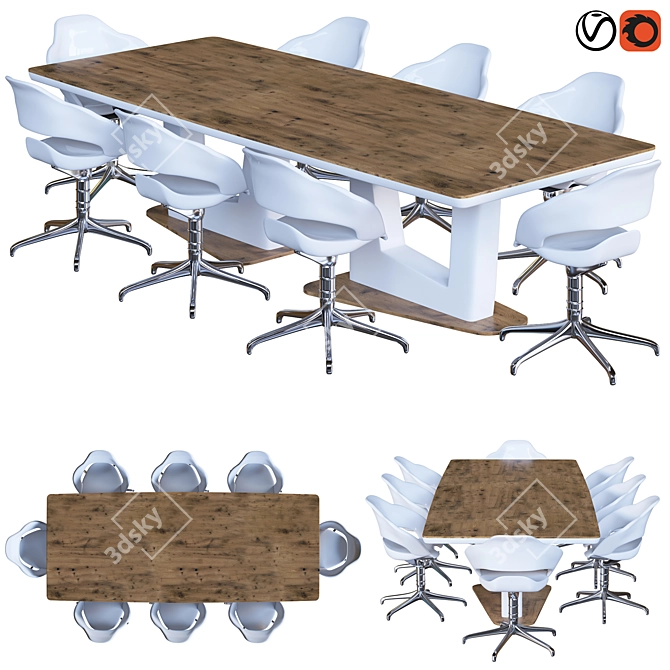 Sleek Conference Table 2015 3D model image 5