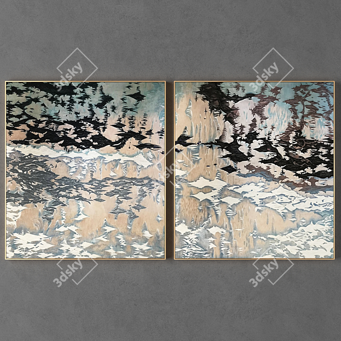  Rustic Frames Set, 2 Frames 3D model image 1