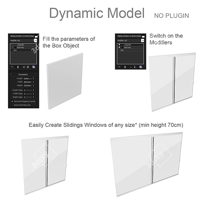 Dynamic Sliding Windows - Time-saving Set 3D model image 2