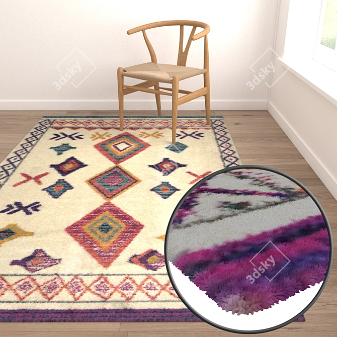 Luxury Rug Set: 3 High-Quality Textures 3D model image 5