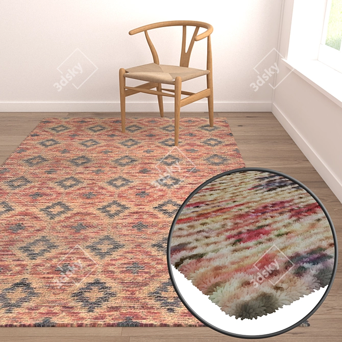 Premium Textured Carpets Set 3D model image 5