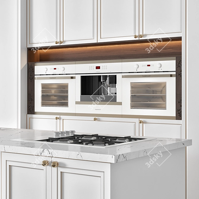 Modern Kitchen Set: V-Ray & Corona, OBJ, Real Scale 3D model image 2